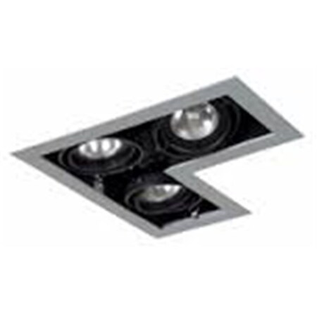 Gorgeousglow 3 - Light Double Gimbal L-Corner Recessed Line Voltage Fixture - Silver GO3014864